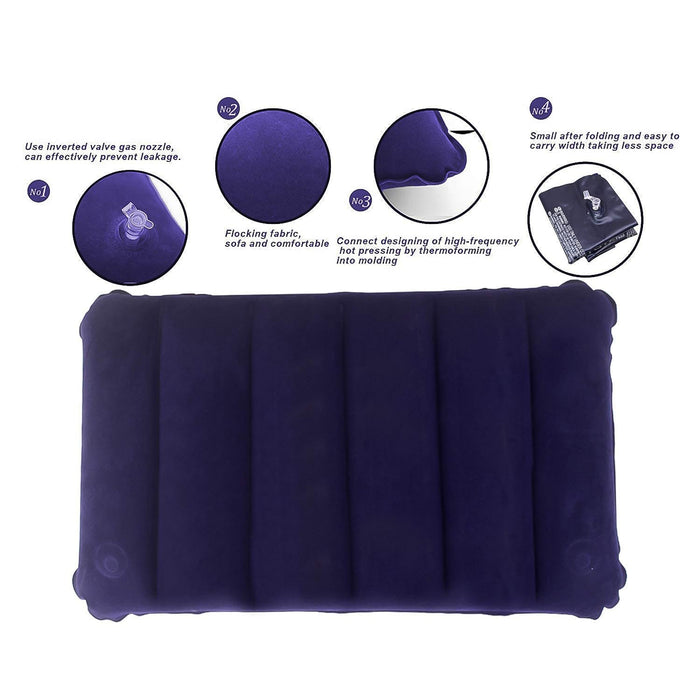 Velvet Air Inflatable Travel Pillow (Blue) by Your Brand