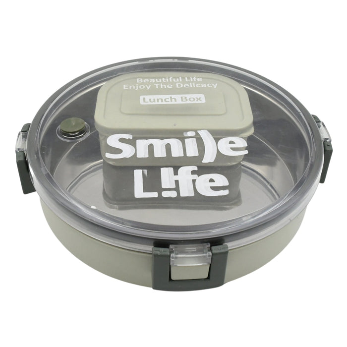 Miracle Stainless Steel Round Lunch Box (450 ML + 250 ML Approx)