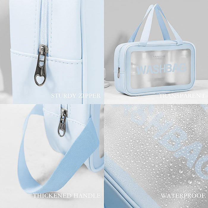 3-IN-1 Waterproof Transparent Travel Toiletry Bag Set by Your Brand