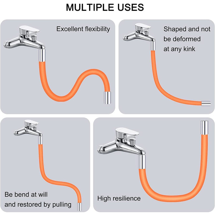 Flexible Water Tap Extender, 360° Bending Faucet Extension Tube with Connector (18cm) by Your Brand