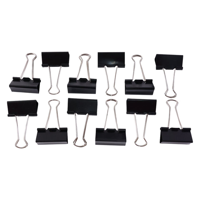 Extra Large Heavy-Duty Black Binder Clips Set (41 mm, 12 Pc) by Your Brand