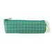 Premium Green Grid Printed Zipper Pencil Pouch Organizer (1 Pc) by Your Brand