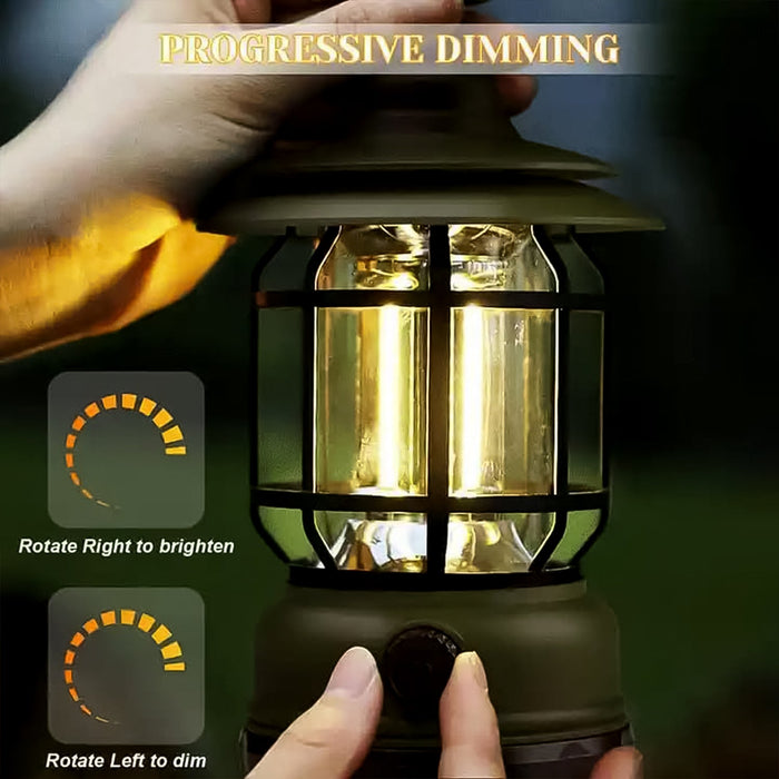 LED Camping Lante Light Retro Style Lighting Battery Type-c Rechargeable (1 Pc) by Your Brand