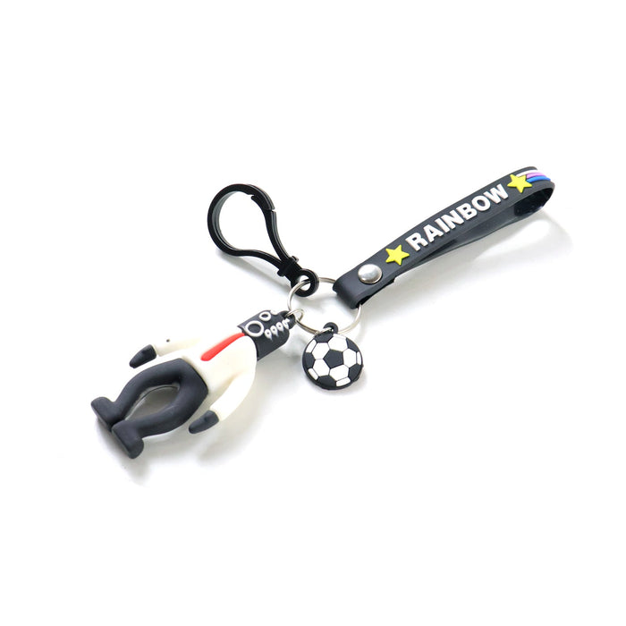 Rainbow Strap Cartoon Football Boy Keychain (1 Pc) by Your Brand