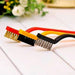 3 Pc Mini Wire Brush Set for cleaning (Brass, Nylon, Stainless Steel Bristles) by Your Brand
