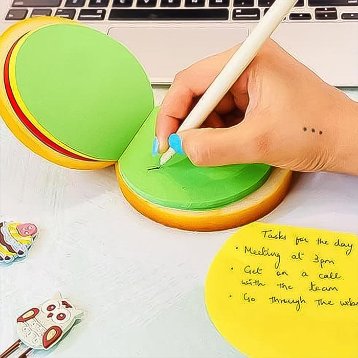 Burger Shaped Note / Sticky Notes / Memo Notes, Unique Mini Notes (Multicolor) by Your Brand