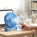 Portable Rechargeable Mini Table Fan With LED Light And Battery (1 Pc) by Your Brand