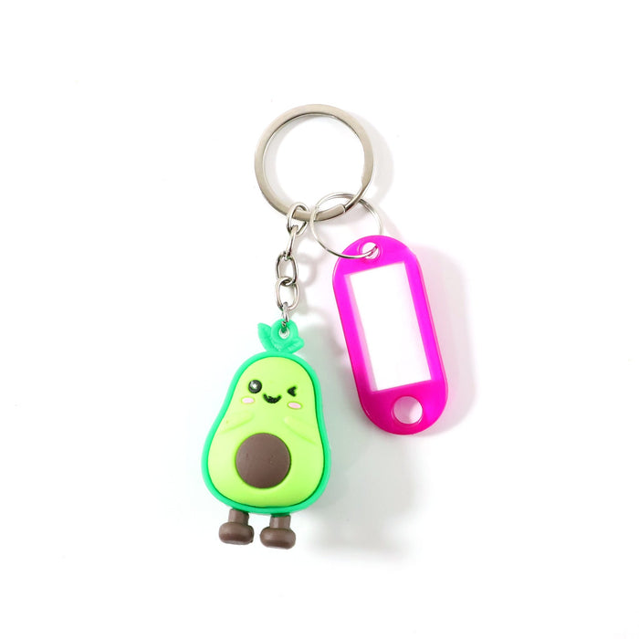 Cute Cartoon Character Keychain with Label Tag Holder (1 Pc) by Your Brand