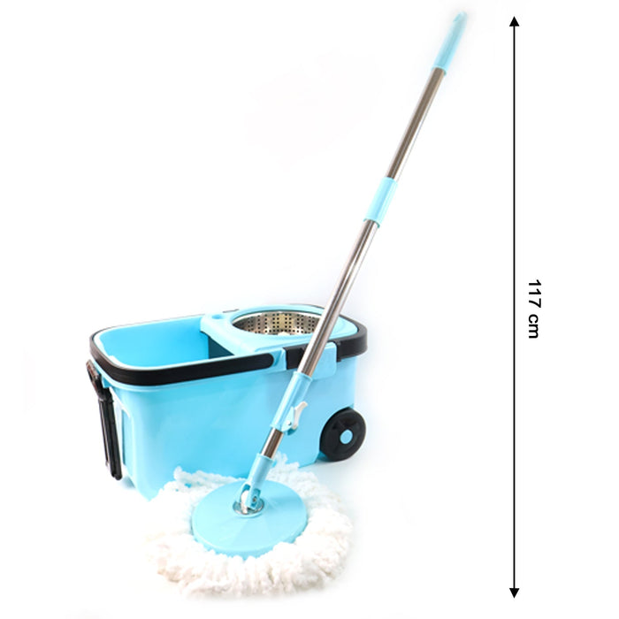 360° Spin Mop with Super Absorbent Microfiber Heads (1 Set) by Your Brand