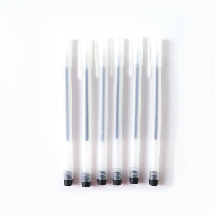 Transparent Smooth Writing Black Gel Pens Set of 6 Pieces by Your Brand