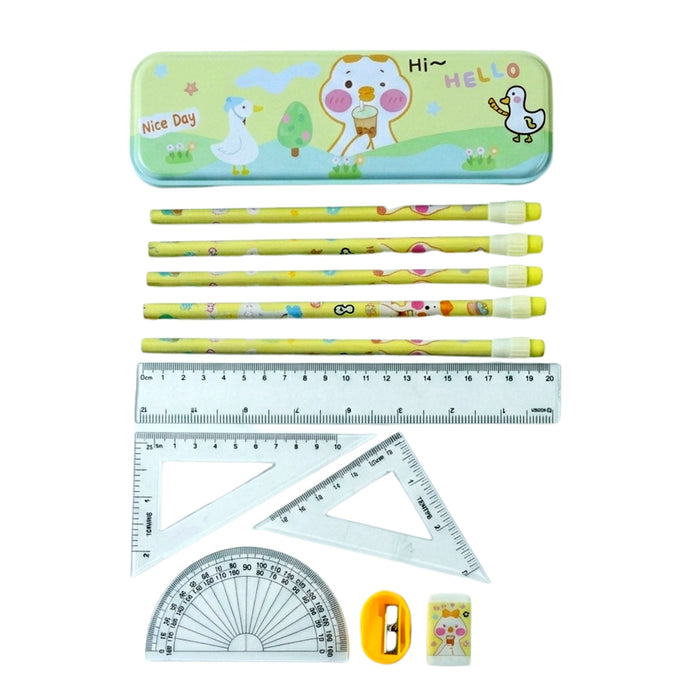 Cute Cartoon Geometry Box Stationery Set (1 Set) by Your Brand