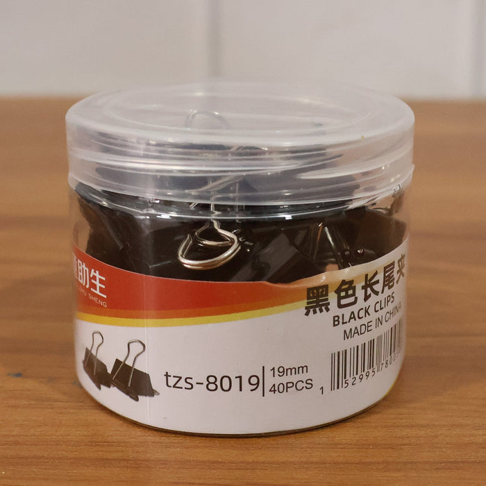 Heavy-Duty Black Binder Clips Set (19 mm, 40 Pc) by Your Brand