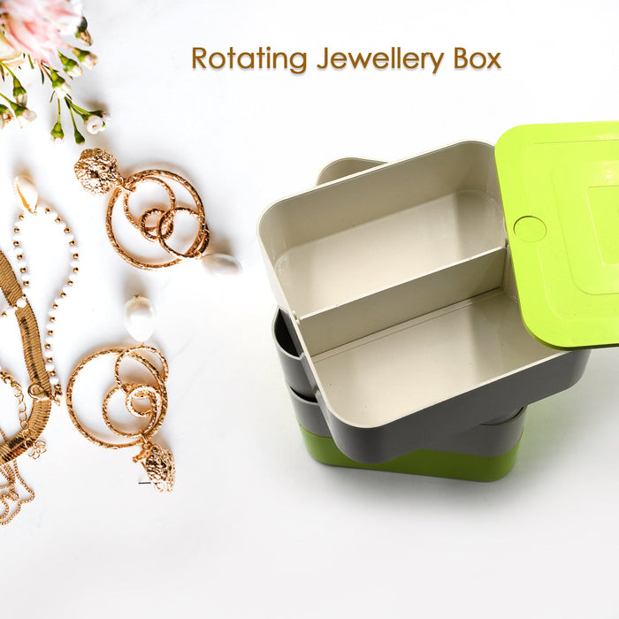 Rotating 4-layer jewellery organizer box for earrings and accessories India