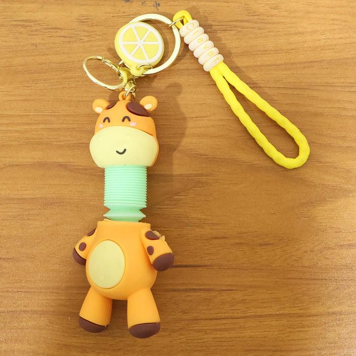 Cute Giraffe Cartoon Keychain (1 Pc) by Your Brand