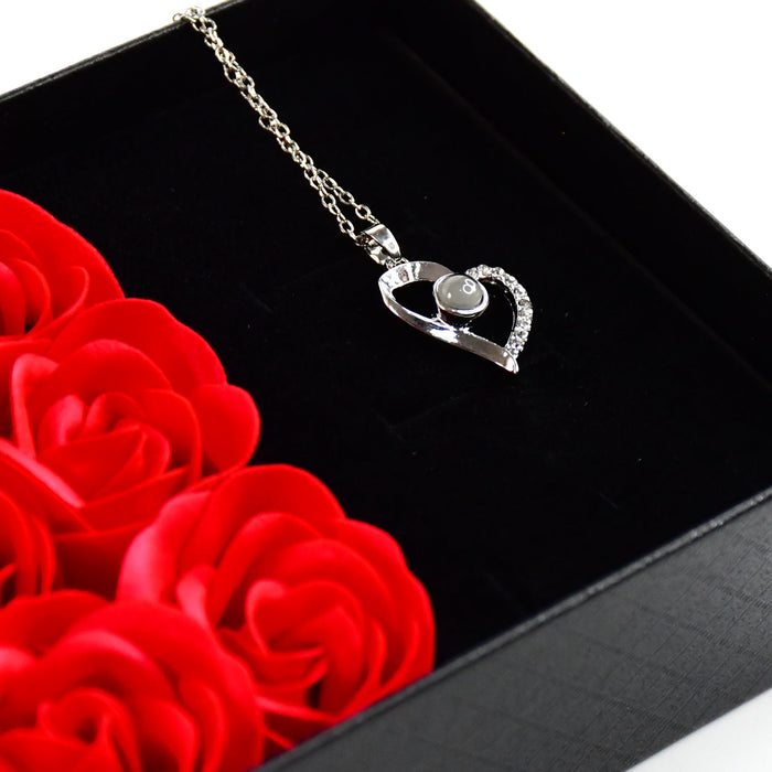 Rose Flower Gift Box, Handmade Eternal Rose I Love You Necklace, Valentine's Day by Your Brand