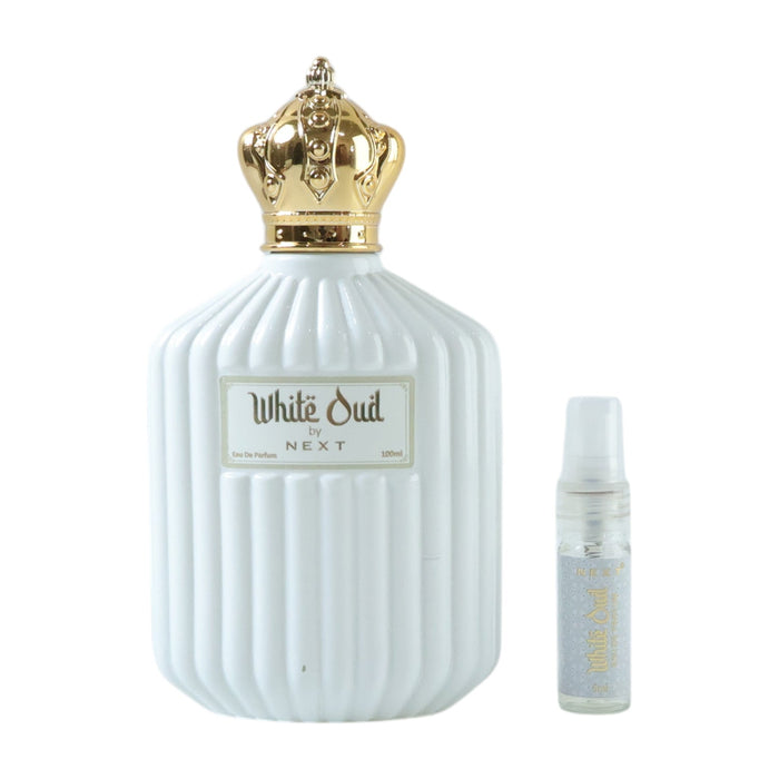 luxury White Oud perfume packaging design