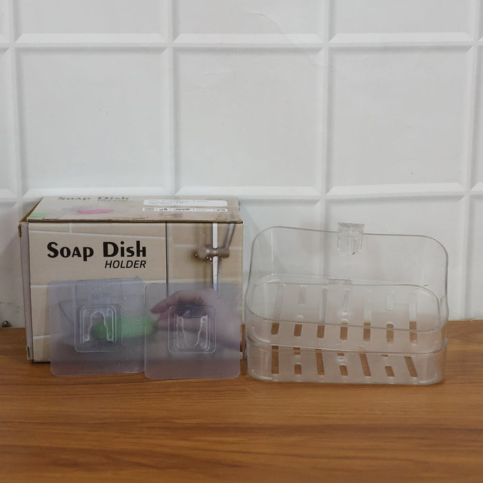 Wall-Mounted Transparent Soap Dish Holder Set by Your Brand