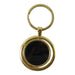 Gold Plated Keychain with Black Round Pendant Rotating (1 Pc) by Your Brand