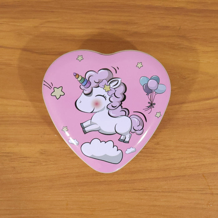 Heart Shaped Unicorn Printed Multipurpose Storage Box (1 Pc) by Your Brand