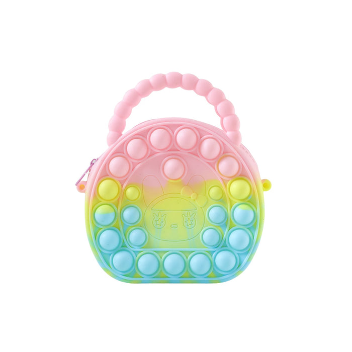 Rainbow Round Silicone Pop It Coin Purse (1 Pc) by Your Brand