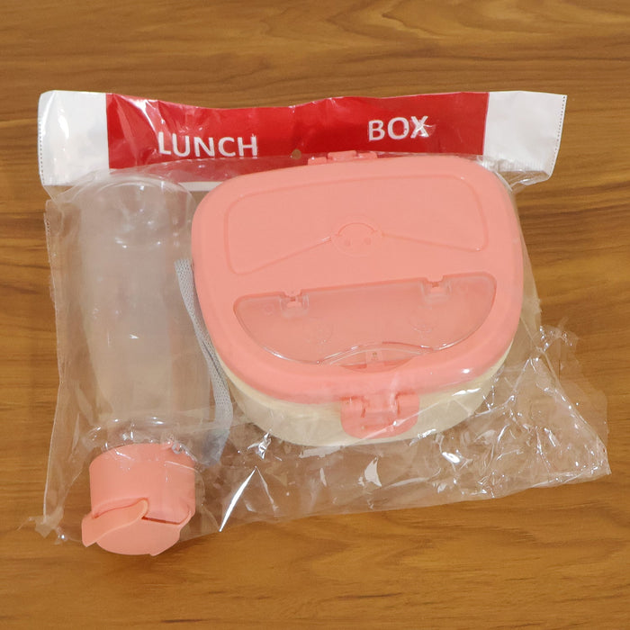 Plastic Lunch Box with Water Bottle Combo Set (1 Set)