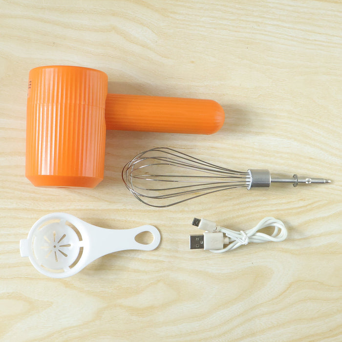 Portable USB Rechargeable Electric Handheld Whisk Mixer (1 Set)