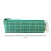 Premium Green Grid Printed Zipper Pencil Pouch Organizer (1 Pc) by Your Brand