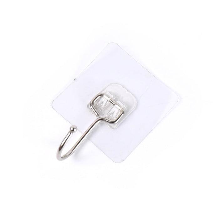 Transparent Large Stainless Steel Self Adhesive Wall Hooks (1 Pc) by Your Brand
