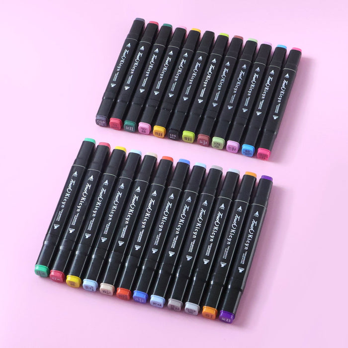 24 Pc Dual Tip Sketch Marker Pen Set With Storage Pouch by Your Brand