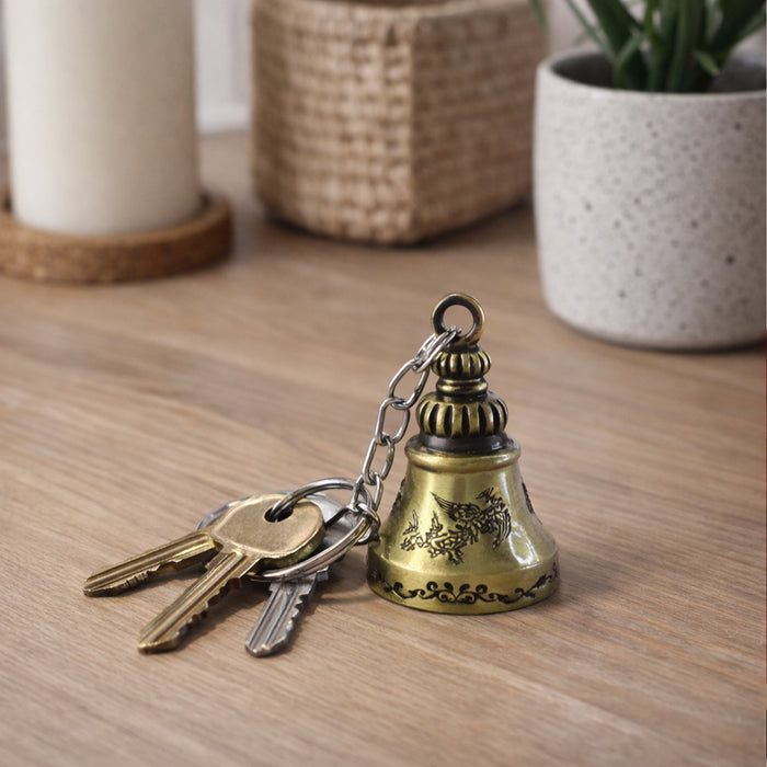 Metal Small Temple Bell Keychain, Motorcycle Bell Keychain (1 Pc / Mix Color) by Your Brand