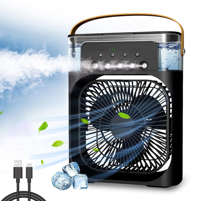 Portable Air Cooler Fan with 7-Color Light – Personal AC Fan by Your Brand