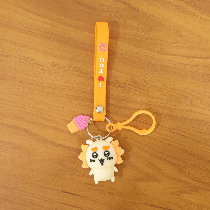 Cute Cartoon Animal Ice Cream Strap Keychain (1 Pc) by Your Brand