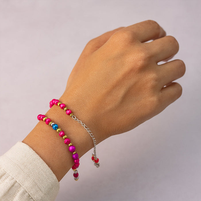 Traditional and Trendy Beaded Bracelet with Adjustable Chain (1 Pc) by Your Brand