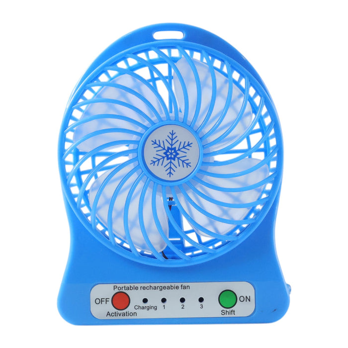 Portable Rechargeable Mini Table Fan With LED Light And Battery (1 Pc) by Your Brand