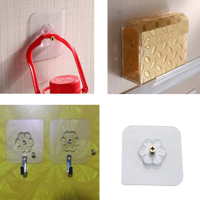 Self Adhesive Hooks Sticker | Screw Nut and Bolt Type (4 Pcs Set) by Your Brand