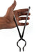Ganesh 8mm stainless steel tongs, shown from different perspectives.