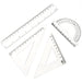 Plastic Geometry Set, Triangle Ruler Protractor Straight Ruler (4 Pcs Set) by Your Brand