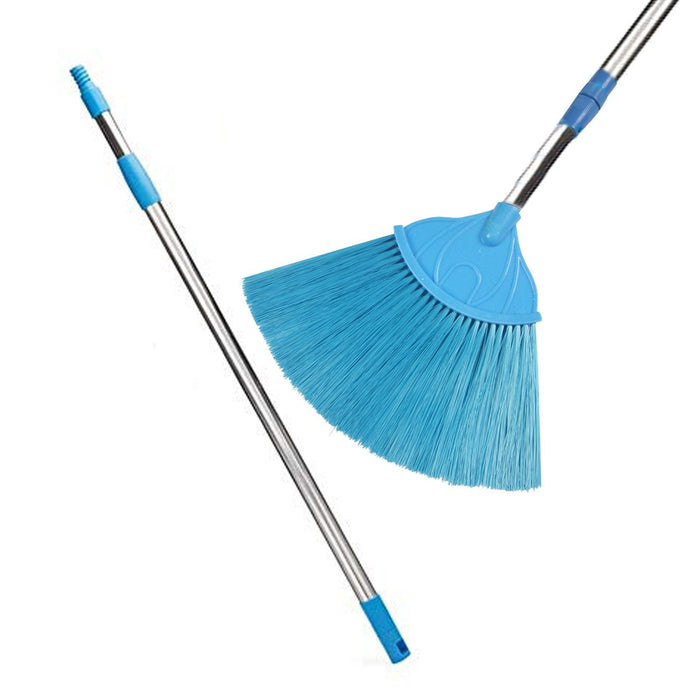 Broom with Long Stainless Steel Rod and Extendable Cobweb Cleaner Stick by Your Brand