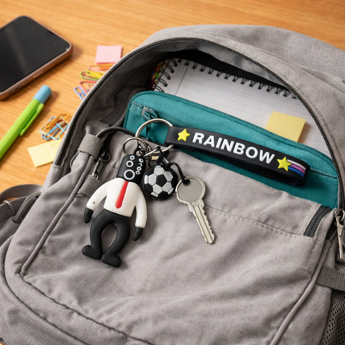Rainbow Strap Cartoon Football Boy Keychain (1 Pc) by Your Brand