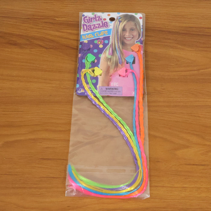 Colourful Braided Hair Extension Streaks for Girls & Kids (6 Pc)