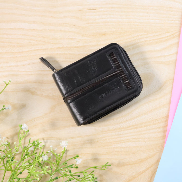 Compact Zip-Around Card Holder Wallet for Men & Women (1 Pc) by Your Brand