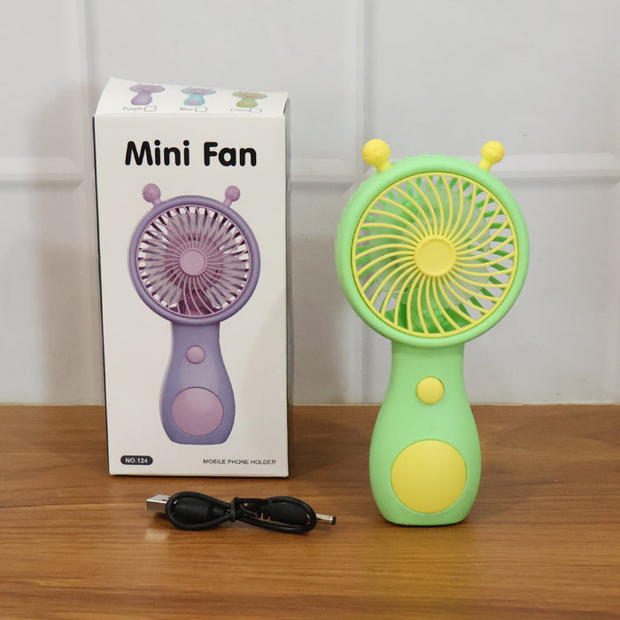 Cute Cartoon Style Rechargeable Mini Handheld Fan (1 Pc) by Your Brand