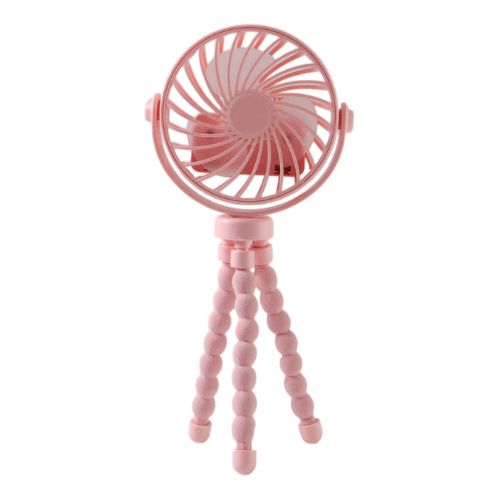 Portable Rechargeable LED Light Fan with Flexible Tripod Stand (1 Pc) by Your Brand