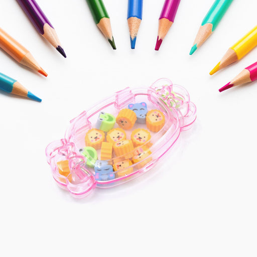 Cute School Eraser Set Cute Eraser Multi Design Rubber Erasers (15 pc In1 Set) by Your Brand