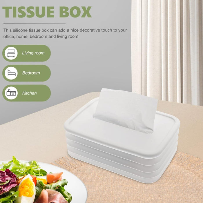 Simple Silicone Tissue Holder Cube / Cylinder Tissue Box for Bathroom, Office