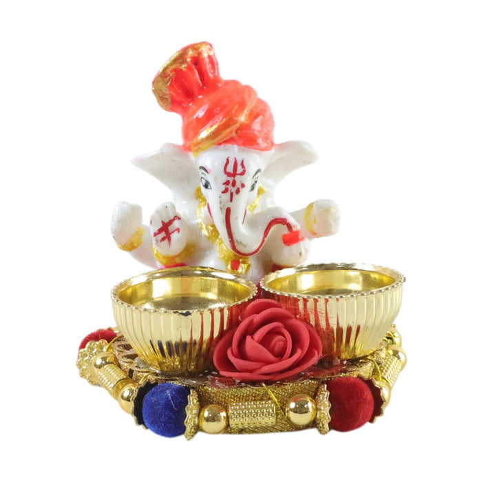 Decorative Lord Ganesha Pooja Thali Set (1 Pc) by Your Brand