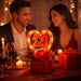 Heart Love Decorative Showpiece with Golden Rose Flower Gift Set (2 Pc) by Your Brand