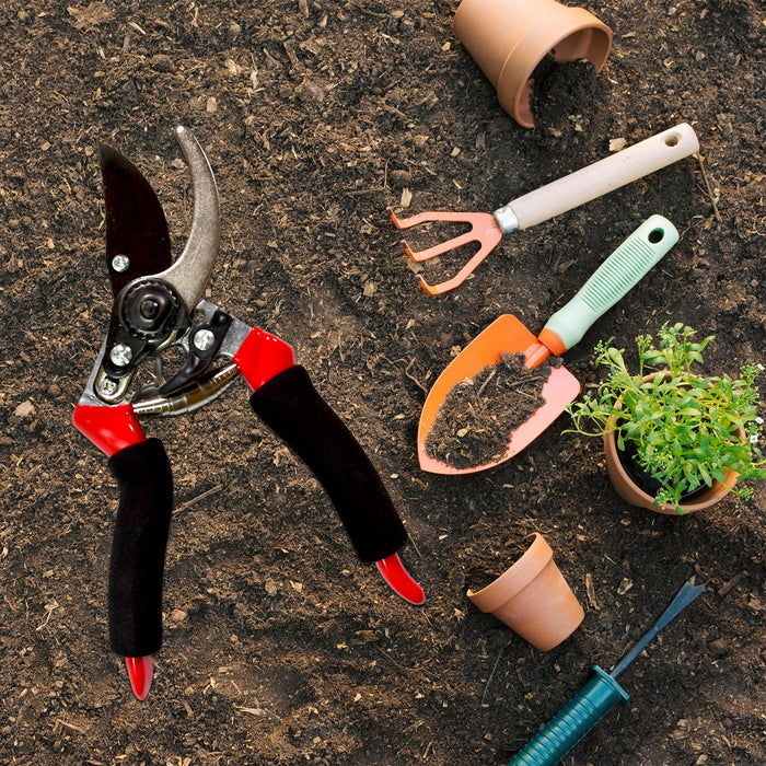 21Cm Red GARDEN SHEARS SHARP CUTTER PRUNERS SCISSOR, PRUNER. by Your Brand