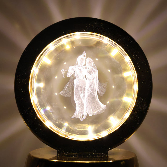 Radhe Krishna Crystal Ball Night Light – 1 Pc by Your Brand