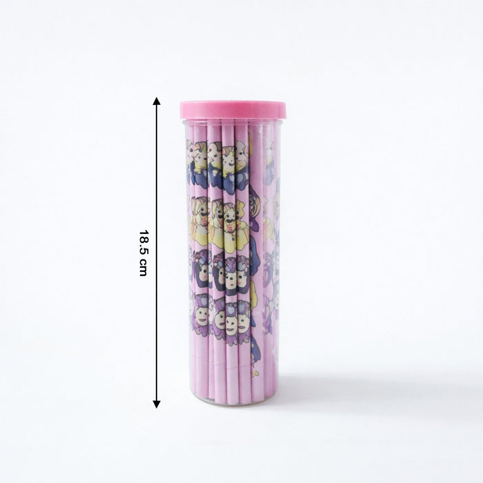 Cartoon Printed Wooden Pencil Set (50 Pc Pack) by Your Brand